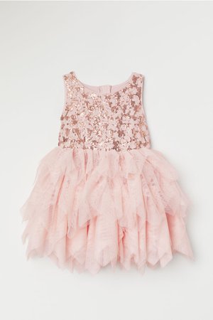 Tulle Dress with Sequins - Light pink - Kids | H&M US