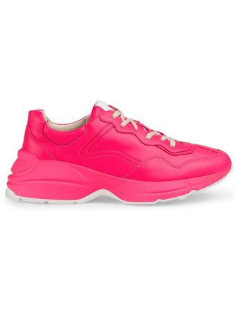 Gucci Rhyton fluorescent leather sneakers