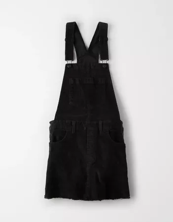 AE Corduroy Mini Dress Black Sleeveless