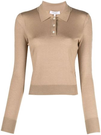 FRAME fine-knit Polo Shirt - Farfetch