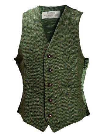 Donegal Tweed Waistcoat - Green | Aran Sweater Market