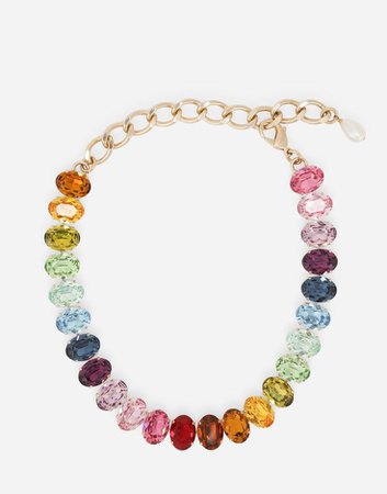 multi-colored rhinestone necklace