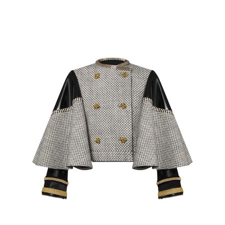 Louis Vuitton Cropped Cape-Sleeve Coat in Black