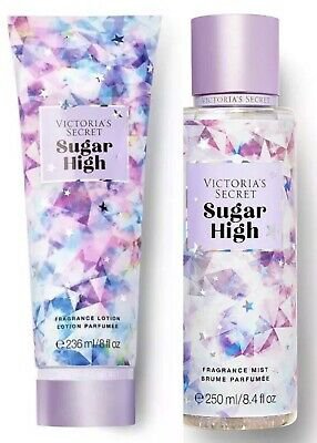 2 Victoria's Secret Sugar High body mist & body lotion New | eBay