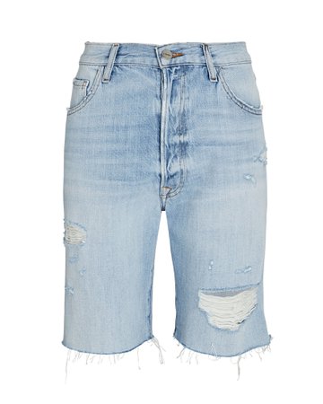 FRAME Le Slouch Distressed Bermuda Shorts | INTERMIX®