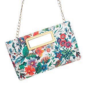 Aitbags Clutch Purse for Women Evening Party Tote with Shoulder Chain Strap Lady Handbag-Floral Print