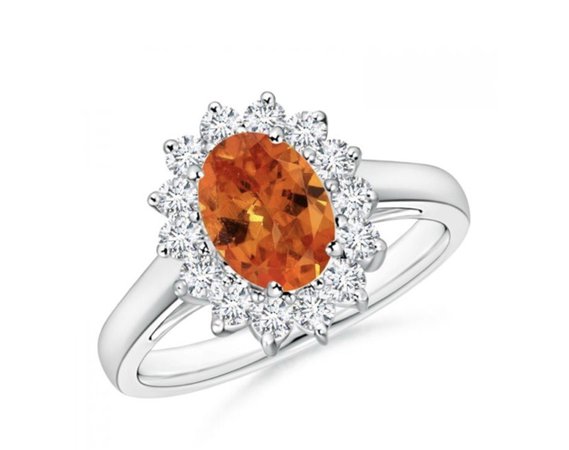 orange floral halo ring
