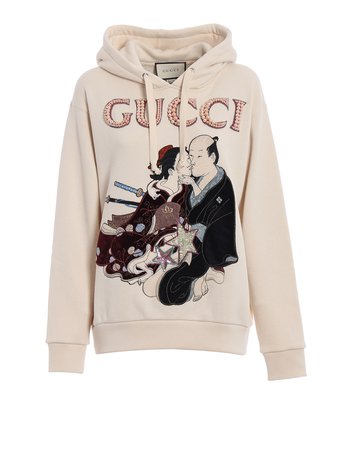 Gucci geisha pattern embellished hoodie