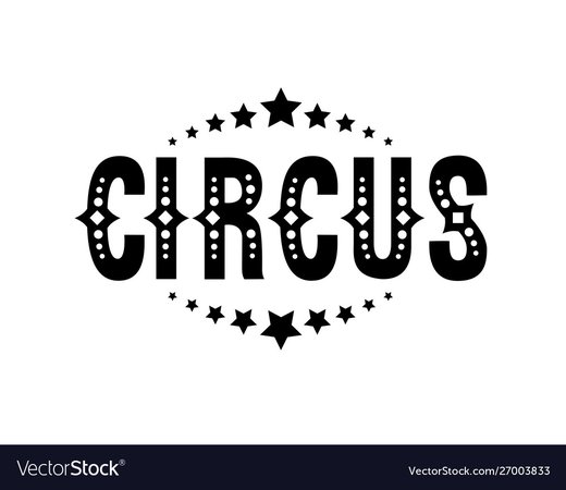Black circus banner sign Royalty Free Vector Image
