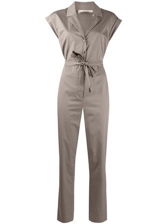 Peserico cap-sleeved Button Down Jumpsuit - Farfetch