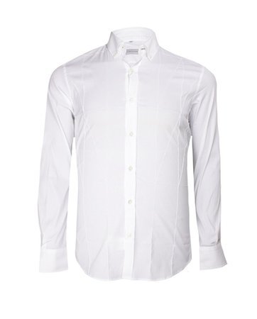 Cortigiani Men's White Cotton Mix Dress Shirt Slim Fit | Reebonz Canada
