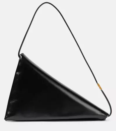 Prisma Triangle Small Leather Shoulder Bag in Black - Marni | Mytheresa