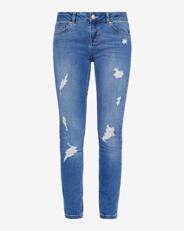 Ripped skinny jeans - Mid Blue | Jeans | Ted Baker ROW