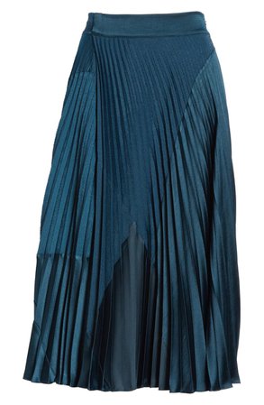 Vince Pleated Mixed Media Skirt | Nordstrom