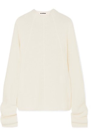 Jil Sander | Cashmere, fleece-wool and silk-blend sweater | NET-A-PORTER.COM
