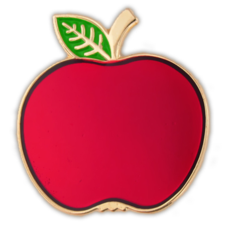 red apple pin school teacher