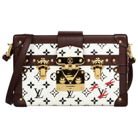 edit Louis Vuitton Limited Edition Black/White Monogram Petite Malle Trunk  Crossbody For Sale at 1stdibs