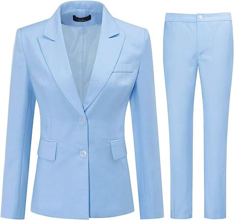 Amazon.com: YUNCLOS Women's 2 Piece Office Work Suit Set One Button Blazer and Pants : Clothing, Shoes & Jewelry