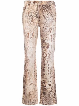 Blumarine Snakeskin Print straight-leg Jeans - Farfetch