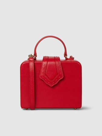 MEHRY MU - Fey Mini Red Leather Box Bag | The Modist