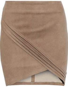 Pleated Suede Mini Skirt