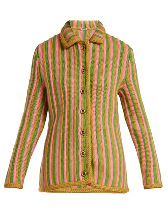 Striped wool cardigan | Miu Miu | MATCHESFASHION.COM