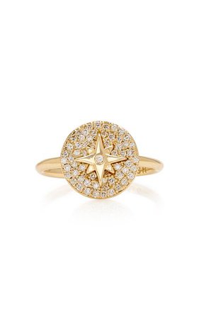 Coexist 14k Gold And Diamond Ring By Noush Jewelry | Moda Operandi