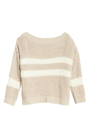 Woven Heart Eyelash Stripe Chenille Sweater | Nordstrom