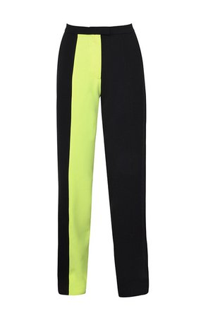 Clothing : Leggings : 'Ivey' Neon Yellow Colour Block Trousers
