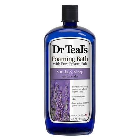 Dr Teal's Lavender Soothe & Sleep Foaming Bath with Pure Epsom Salt, 34 fl. oz. - Walmart.com - Walmart.com