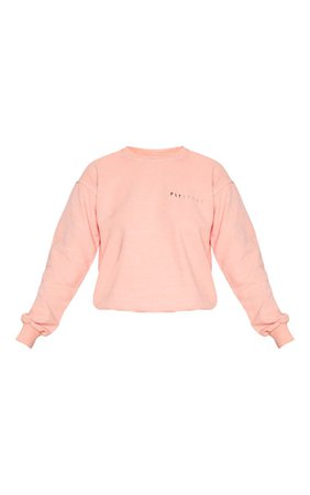 PRETTYLITTLETHING Peach Sports Sweat - New In | PrettyLittleThing USA