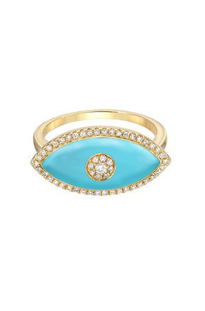 Turquoise evil eye ring | Zoe Lev Jewelry