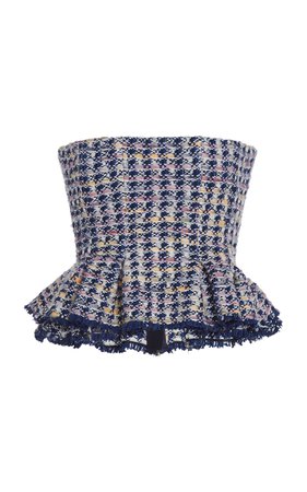 Palma Peplum Tweed Top by Brock Collection | Moda Operandi
