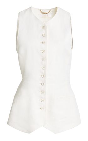 Collarless Linen Vest By Chloé | Moda Operandi