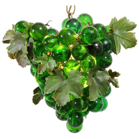 Midcentury Grape Cluster Light of Green Lucite For Sale at 1stDibs