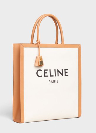 Vertical Cabas Celine in Canvas with Celine print and calfskin