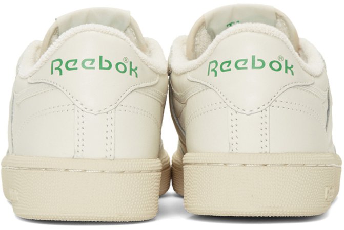 Reebok Classics White & Green Club C 85 Vintage Sneakers