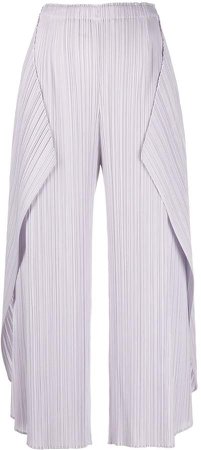 draped-side pleated trousers