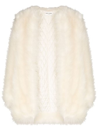 Saint Laurent single-breasted faux-fur Coat - Farfetch