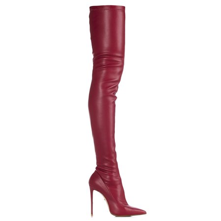 THIGH HIGH BOOT 120 mm | Red vegan leather boot | Le Silla