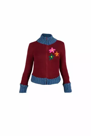 Floral Sweater Burgundy – Lirika Matoshi