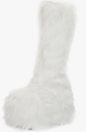white fur platform boots