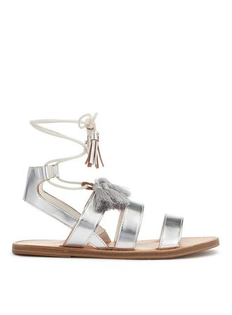 Silver PAZ Tassel Flat Sandals - View All - Shoes - Miss Selfridge