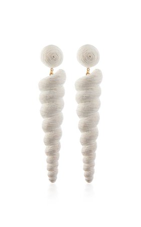 Large Twisty White Earrings by Rebecca de Ravenel