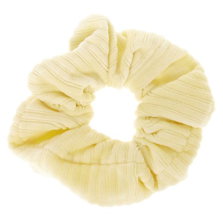 Ribbed Velvet Hair Scrunchie - Yellow | Claire's