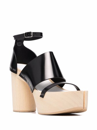 Shop Maison Margiela platform buckle-fastening sandals with Express Delivery - FARFETCH