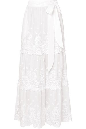 Miguelina | Carin tiered crocheted cotton skirt | NET-A-PORTER.COM
