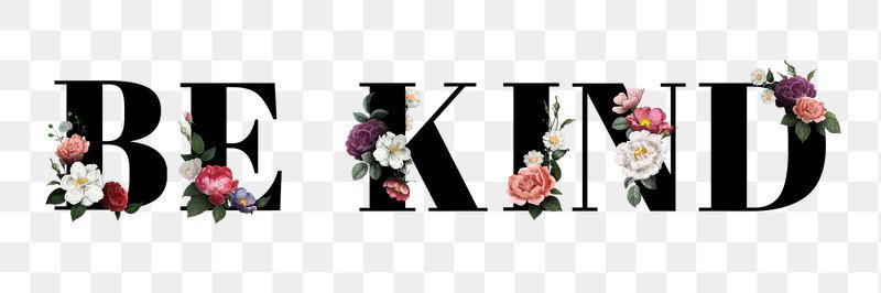 Floral be kind word typography design element | Free stock illustration | High Resolution graphic