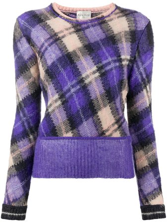 Purple Forte Forte tartan knit jumper 7854MYKNIT - Farfetch