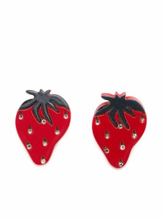JW Anderson crystal-embellished Strawberry Earrings - Farfetch